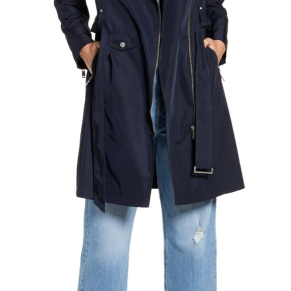 Gorgeous BNWT AVEC LES FILLES Water Resistant Moto Trench Coat - Picture 5 of 6